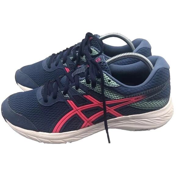 Asics Gel Contend 6 Shoes Womens Size 10 Running Blue Red Mint Mesh F920220 - Picture 1 of 7